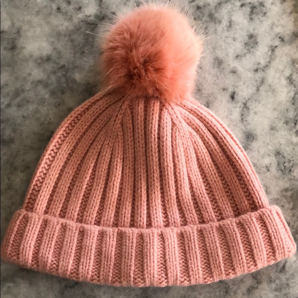 J Crew Pink pompon beanie - new with tags